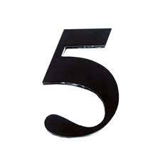 Número Casa "5" 14,5cm Adesivo Acrílico Preto | Leroy Merlin