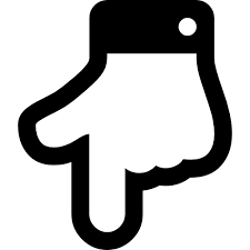 Dedo apontando para baixo | Ícone Gratis